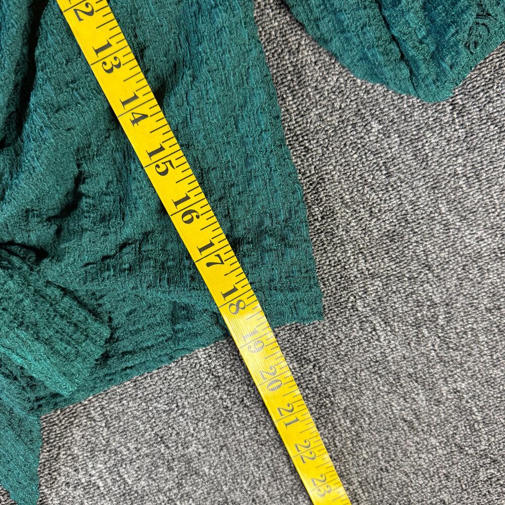 Vintage Y2k Miami for Francesca's Puff Sleeve V-Neck Green Wrap Blouse Small - Picture 4 of 5